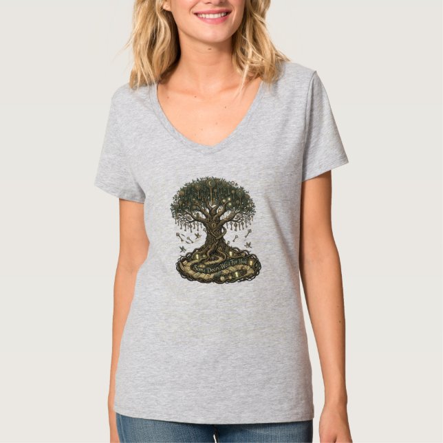 Överflödets nyckelträd - Symbolisk fantasikonst" T Shirt (Framsida)