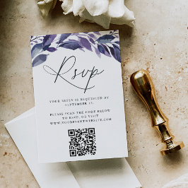 Överflödig Foliage Violet Botanical QR-kod OSA Kort