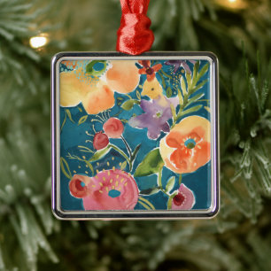 Överflödiga Blommigtar I Julgransprydnad Metall