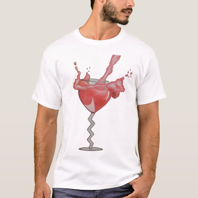Överflödigt glas av Vin T Shirt (Framsida)