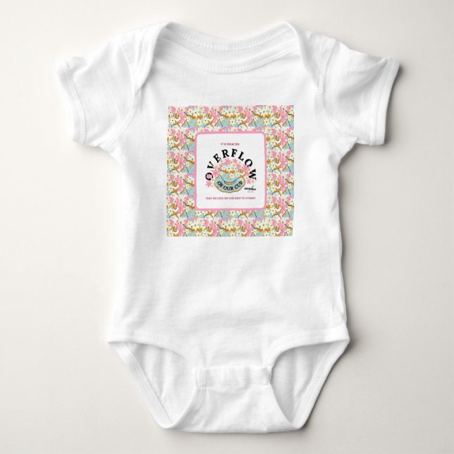 OVERFLOW Blommigt Baby Bodydress - Adiela Akoo T Shirt (Framsida)