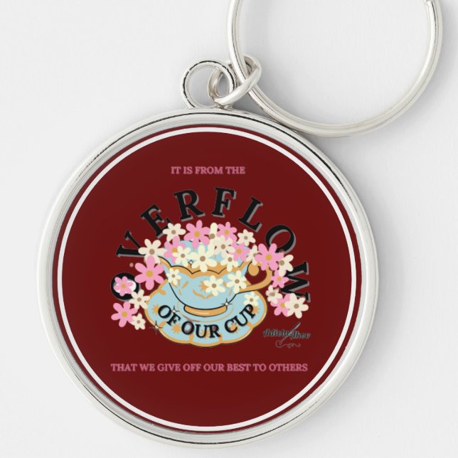 OVERFLOW Red Hues Keychain av Adiela Akoo Rund Silverfärgad Nyckelring (Framsidan)