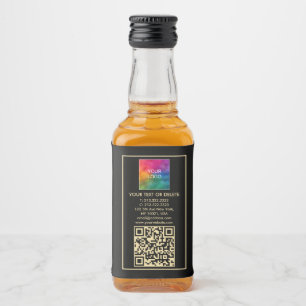 Överför Anpassningsbarna Logotyp Text QR Code Mini Spritflaskor Etikett