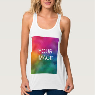 Överför bild av Trendiget elegant Modern White Tem Linne Med Racerback
