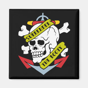 Överför Bootyn Skull Magnet