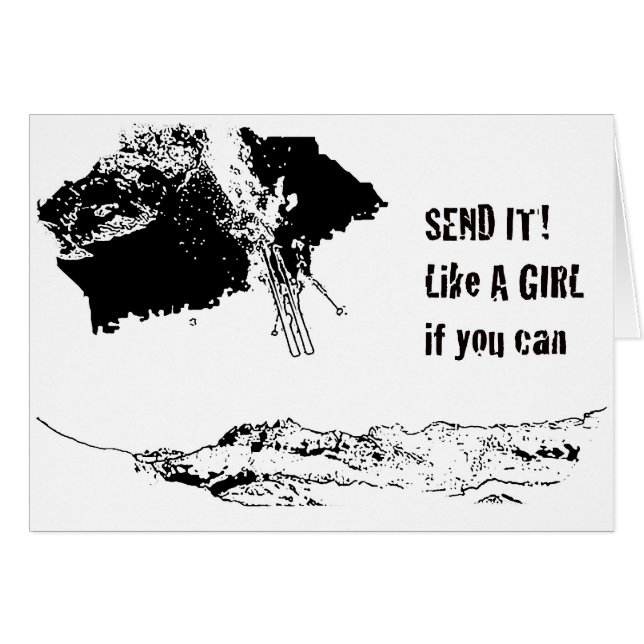 överför det! gilla en flicka hälsningskort (Framsidan Horizontal)