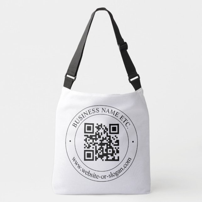 Överför din egen QR-kod och Anpassade-text Axelväska (Framsida)