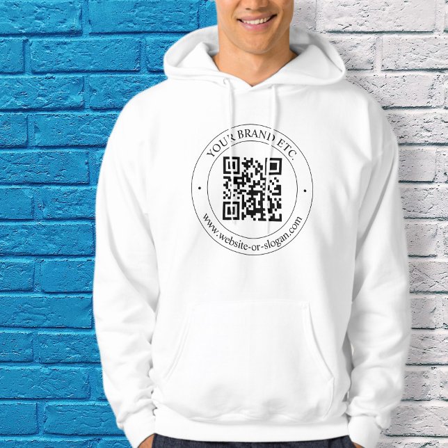 Överför din egen QR-kod och Anpassade-text Hoodie (Skapare uppladdad)