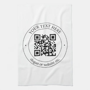 Överför din egen QR-kod och Anpassade-text Kökshandduk