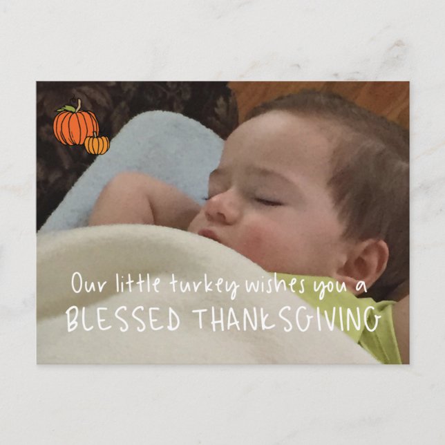 Överför ditt eget foto med thanksgiving vykort (Framsida)