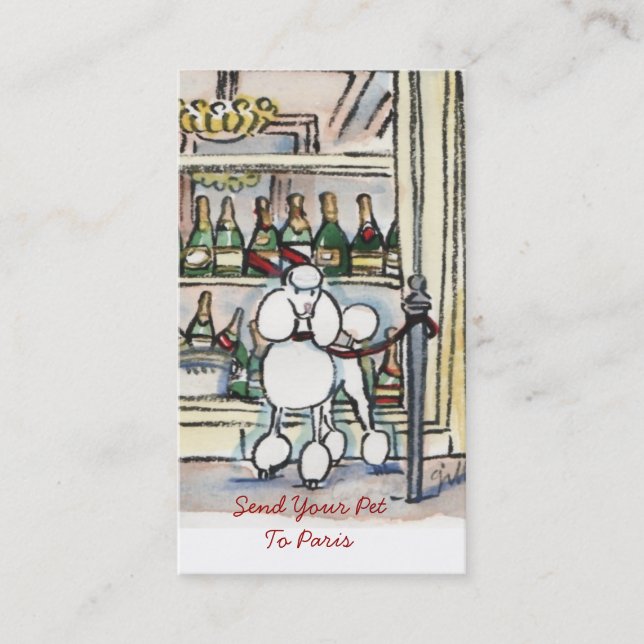 Överför ditt husdjur till Paris affärs-kort Visitkort (Framsida)