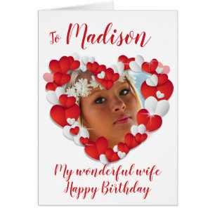 Överför foto-Personalize-Modern-Kärlek-födelsedags Hälsningskort