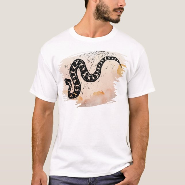Överför massasauga-ormen i Peach T Shirt (Framsida)
