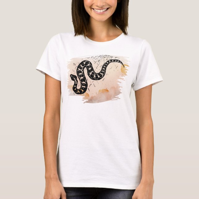 Överför massasauga-ormen i Peach T Shirt (Framsida)