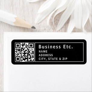 Överför QR-kod eller Logotyp Modern Returadress Etikett