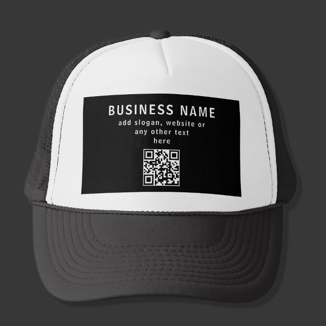 Överför QR-kod eller Logotyp | Modern svart Keps (Skapare uppladdad)