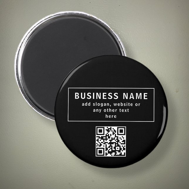 Överför QR-kod eller Logotyp | Modern svart Magnet (Skapare uppladdad)
