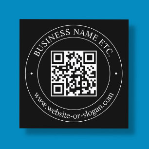 Överför QR-koden och Anpassadet Text Svart Fyrkantigt Visitkort