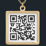Överför QR-kodens unika svartvitt Guldpläterat Halsband<br><div class="desc">en webbplats med en söt anpassningsbar skannerbar QR-kod med guld placerad halsband. Om du vill skapa ditt eget unika halsband överför du bara din QR-kodavbildning till mallen. Du kan också ladda upp ett foto eller en logotyp för företag. Överraskande vänner med ett lustigt budskap om online, ge är ett enkelt...</div>