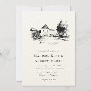 Överför skissen Teckning Bröllop i bröllop Inbjudningar