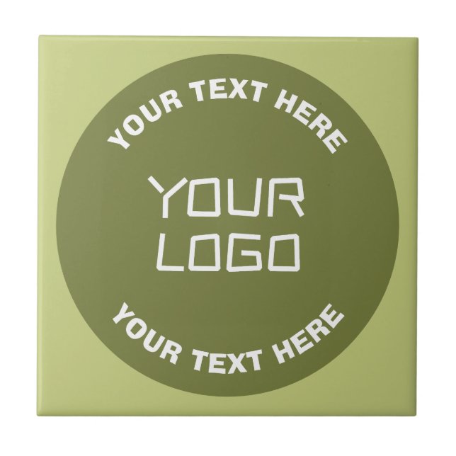 Överförd Logotyp eller design och redigerbar text  Kakelplatta (Framsidan)