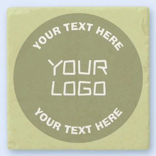 Överförd Logotyp eller design och redigerbar text Stenunderlägg