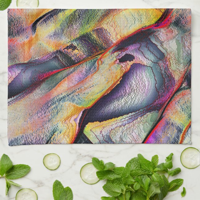 Överförd med ojämnhet och virtuell vattenfärg kökshandduk (Vikta)