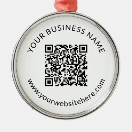 Överförd QR-kodmall med redigerbar text Julgransprydnad Metall