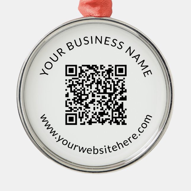 Överförd QR-kodmall med redigerbar text Julgransprydnad Metall (Framsidan)