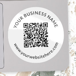 Överförd QR-kodmall med redigerbar text Klistermärken