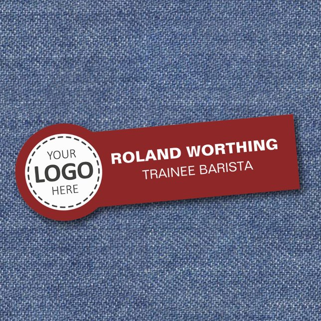 Överföring av logotyp - röd modern personal namnbricka (Skapare uppladdad)