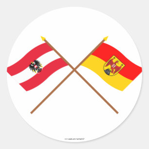 Överfört Österrike och Burgenland flaggor Runt Klistermärke