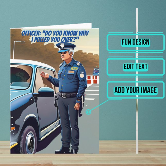 Överfull polisfödelsedag kort (This fun card is specifically for the police officer friend in your life.)