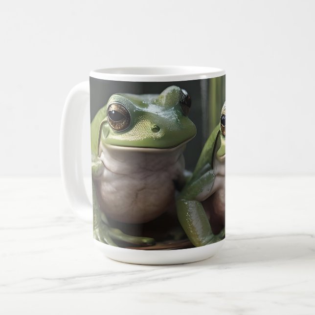 Övergående underverk: två Grönt grodor vid floden Kaffemugg (Framsida vänster)