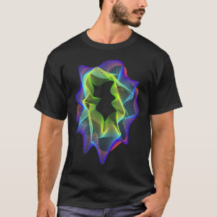 Övergång till färgad futuristiska av abstrakt t shirt