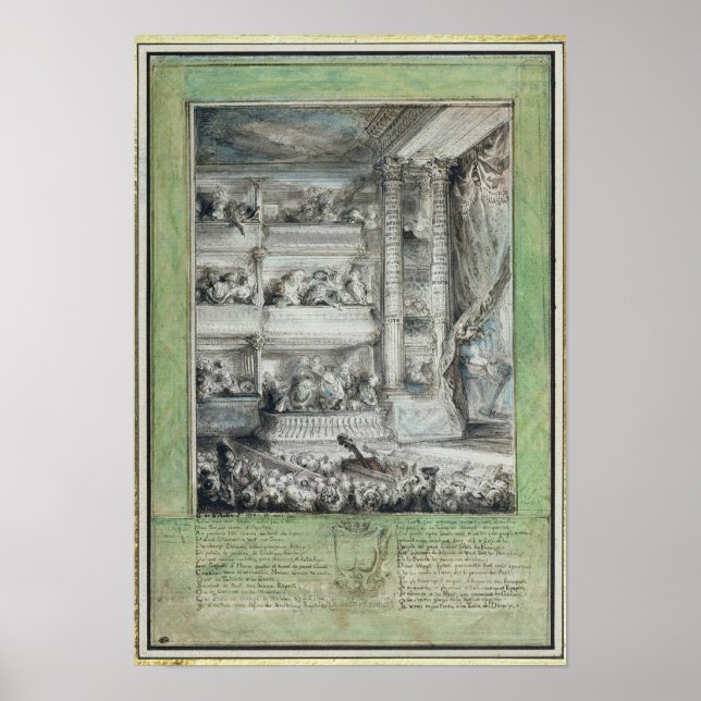 Övergången av Voltaire på Theater Francais Poster (Framsidan)