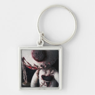 "Övergav" Keychain Fyrkantig Silverfärgad Nyckelring