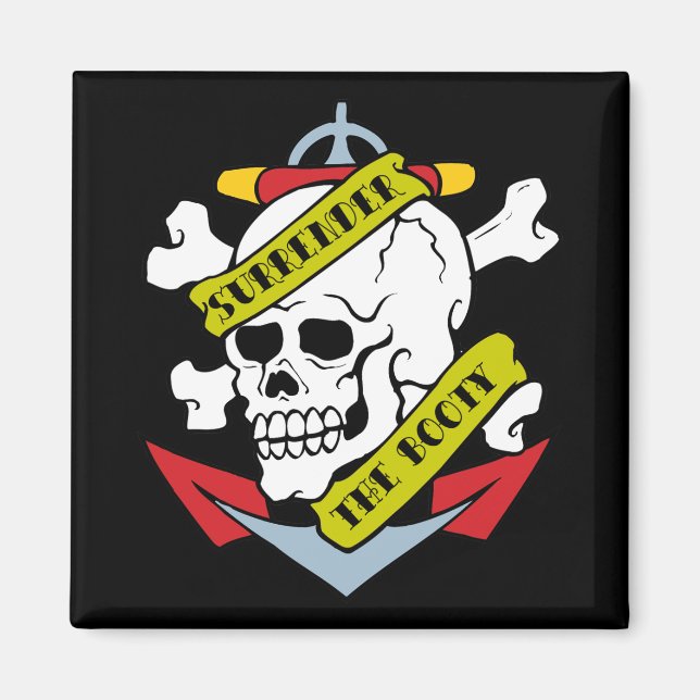 Överge Bootyn Skull Magnet (Framsidan)