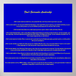 Överge inte ledarskap - anpassat poster