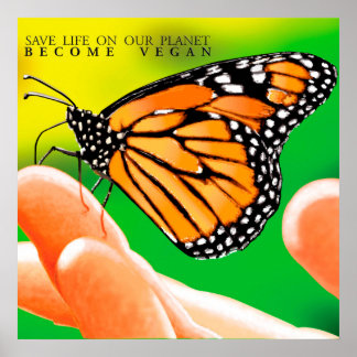 Överge till icke-våld. Bli Vegan. Poster