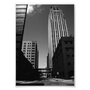 Övergett oklahoma citycentra fototryck