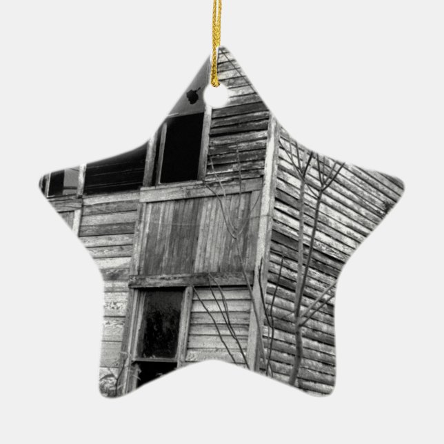 Övergett två artikelhus julgransprydnad keramik (Framsidan)