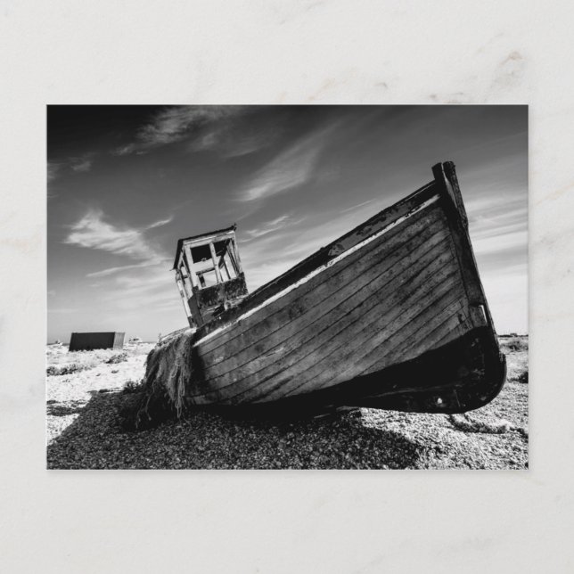 Övergiven Boat på Dungeness Beach Vykort (Framsida)