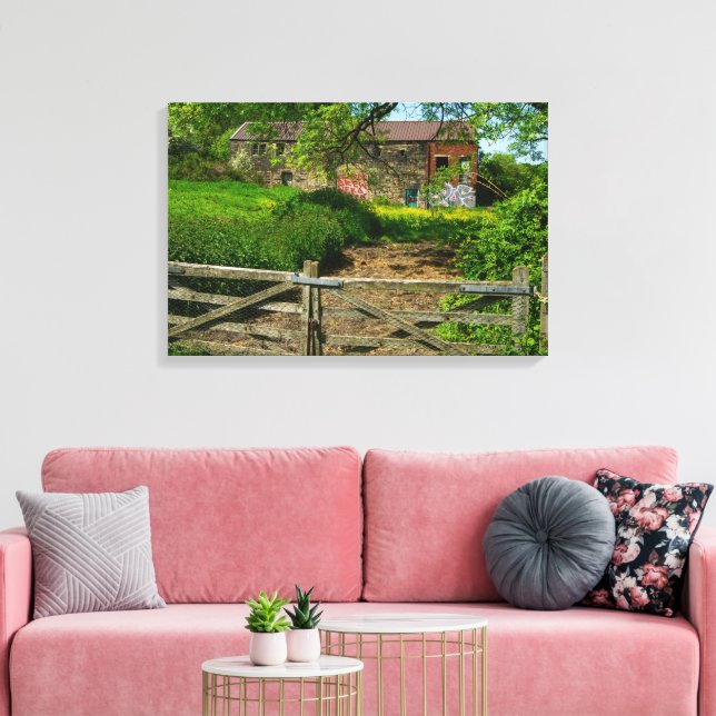 Övergiven bondgård i Bradley, Huddersfield Canvastryck (Insitu (Vardagsrum))
