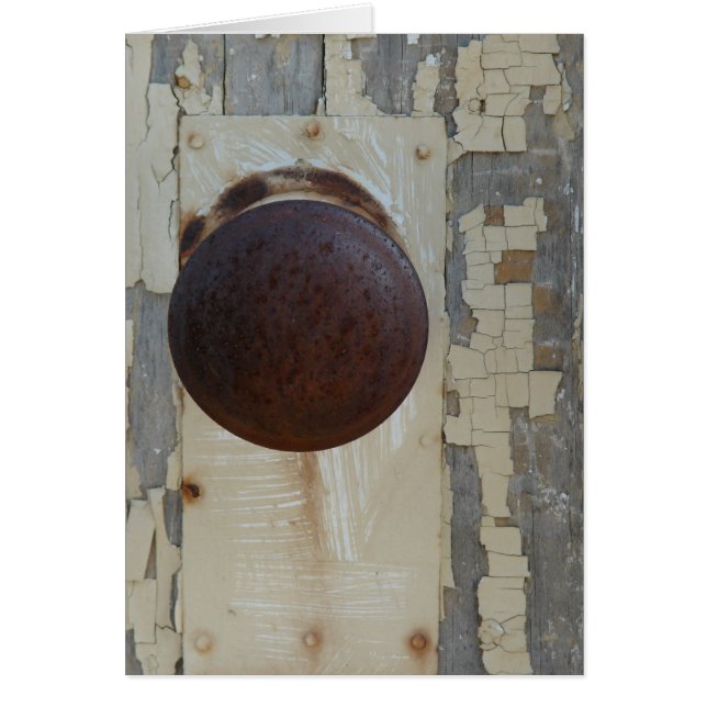 Övergiven dörr hälsningskort (Framsidan)
