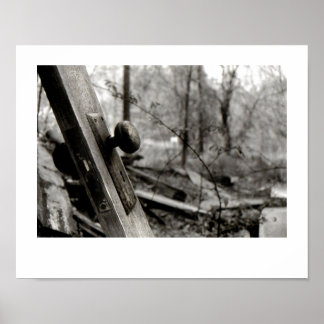 Övergiven dörr i Skogen Poster