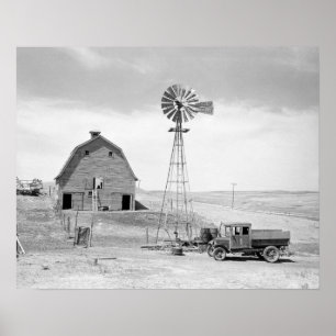 Övergiven Farm, 1936. Vintage Photo Poster