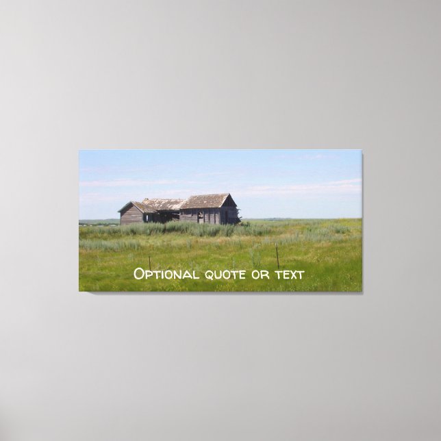 Övergiven Farm Byggnad på Prairie Canvastryck (Framsida)