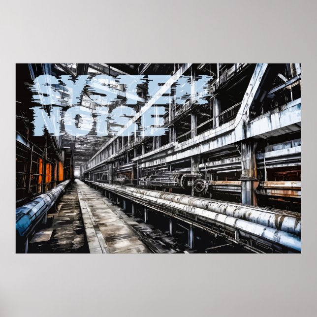Övergiven Industrifabrik Urbex Grunge Konst Poster (Framsidan)