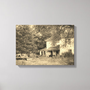 övergiven Iowa House Canvastryck